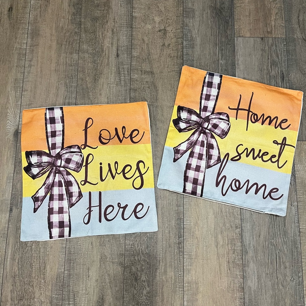 Decorative FarmHouse style Pillow Covers with Bow Design GUC